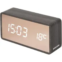Karlsson väckarklocka Copper Mirror LED black wood veneer KA5878BK