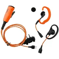 Pro Equip Headset Och Mikrofon, Tygkabel, Vinklad Skruvkontakt, Med PPT-knapp 3-i-1