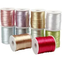 Creativ Company Satinsnöre pastellfärger 2 mm 50 m 10-pack