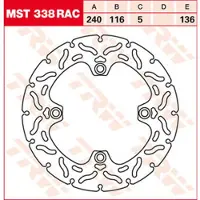 TRW Bromsskivor Racing, bak, typgodkännande BAK, MST338RAC STATIONAER