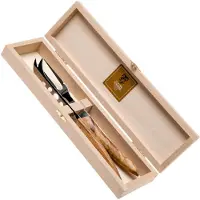 Claude Dozorme Cheese knife set soft cheese, olive wood