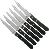 Amefa Pizza 7000 six steak knives, black