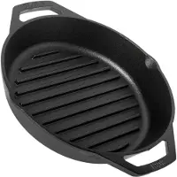 Lodge frying pan/grill pan with two handles L8GPL, diameter approx. 26 cm