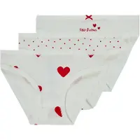 Petit Bateau Trosor - 3-pack - Vit m. Hjärtan - - 2 år (92) - Trosor