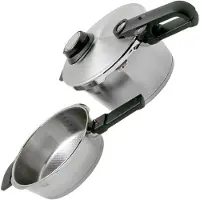 Fissler Vitavit Premium 622-412-11-070, 3-piece pressure cooker set with steam insert, 4.5 L