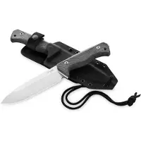 Lionsteel T6 Stonewashed, Black Canvas Micarta T6-CVB fixed knife