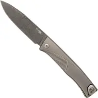 Lionsteel Thrill TL-D-GY Damascus, Grey Titanium Integral Slipjoint