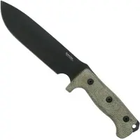 Lionsteel M7 Green Canvas Micarta överlevnadskniv, black blade