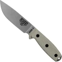 ESEE Model 4 Plain Edge S35VN, Canvas Micarta Handle 4P35V with sheath + clip