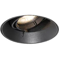 QAZQA Modern infälld spotlight svart GU10 rund trimless - Oneon