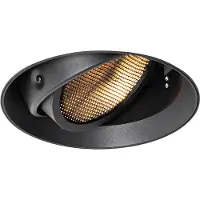 QAZQA Modern infälld spotlight svart GU10 AR111 rund trimless - Oneon Honey