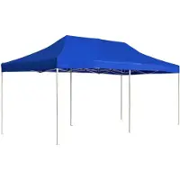vidaXL Hopfällbart partytält aluminium 6x3 m blå