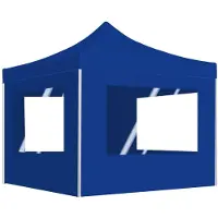vidaXL Partytält med sidor, aluminium, 2x2 m, blå