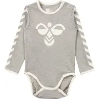 Hummel Body l/ä - hmlFlipper - Gråmelerad - - 2 år (92) - Body L/Ä
