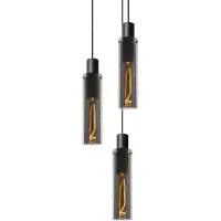Lucide Glas pendellampa Orlando, dimbar, Svart, Vardagsrum / matsal, Glas, Modern, Pendellampa