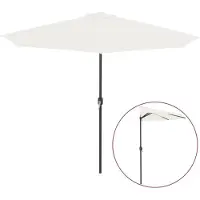 vidaXL Balkongparasoll med aluminiumstolpe sand 300x155 cm halvrunt