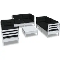 vidaXL Loungegrupp med dynor 7 delar massiv furu