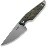 MKM Knives MKM Makro 1 Droppoint, Stonewashed Green Canvas Micarta fixed knife, Jesper Voxnaes design