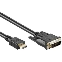 Value DVI Anslutningskabel DVI-D 18+1-polig Kontakt, HDMI-A-kontakt 10.00 m Svart 11.99.5553 Skärmad DVI-kabel
