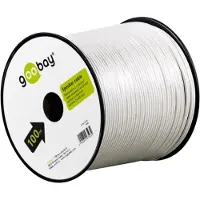 Goobay Högtalarkabel vit CCA 100 m spole, tvärsnitt 2 x 4,0 mm²