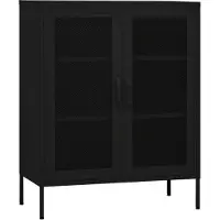 vidaXL Förvaringsskåp svart 80x35x101,5 cm stål