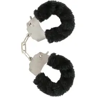 JUST FOR YOU Toy Joy: Furry Fun Cuffs Plush Svart