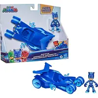 PJ Masks Catboy Deluxe Vehicle Forschool Toy Cat-Car Toy med snurrande Super Cat Stripes och Catboy Action Figure fr barn frn 3 r och uppt