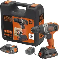 Black & Decker Slagborr BCD003C2K-QW; 18 V; 2x1,5 Ah batt. + laddare