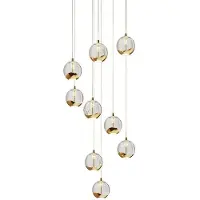 LUCANDE Taklampa , Hayley, Guld / mässing, Vardagsrum, Glas, Design
