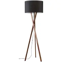 LUCANDE Golvlampa Auriane , Mörkt trä, Vardagsrum / matsal, Textil / tyger / siden, Skandinavisk, Golvlampa
