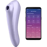 Satisfyer Dual Pleasure - App-styrd luftvågs‑2‑i‑1‑vibrator (lila)