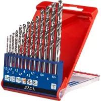 Kwb 205840 HSS Metall-spiralborrset 13 delar 1.5 mm, 2 mm, 2.5 mm, 3 mm, 3.2 mm, 3.5 mm, 4 mm, 4.2 mm, 4.5 mm, 5 mm DIN 338 Cylinderskaft 1 st