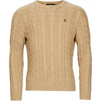 Ralph Lauren för män. 710775885014 Brun bomull ecru stickad tröja (XL), Casual, Klassisk