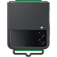 Samsung Galaxy Z Flip4 Silicone Cover with Strap Black