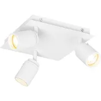 QAZQA Smart badrumsspotlight vit fyrkantig 3-ljus IP44 inkl. 3 Wifi GU10 50mm - Ducha