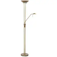 Highlight LED uplight golvlampa Lunaria, dimbar, Brun / mässing, Vardagsrum / matsal, Metall, Lantlig / rustik, LED-golvlampa
