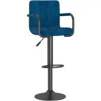 DKD Home Decor Barstol blå sammet