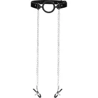 Ouch! O-Ring Ball Gag w. Nipple Clamps
