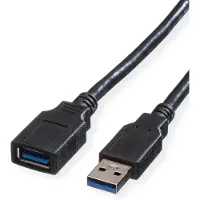 Roline USB-kabel USB 3.2 Gen1 USB-A kontakt, USB-A uttag 0.80 m Svart Skärmad 11.02.8977