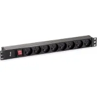 Equip 333285 19-tums Rackströmskena 8 Uttag