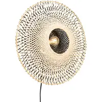 QAZQA Orientalisk vägglampa bambu 50 cm med stickkontakt - Rina