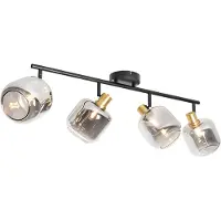 QAZQA Smart takspotlight svart med guld och rökglas 4-ljus inkl. 4 Wifi P45 - Zuzanna