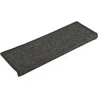 vidaXL Trappmattor 15 st 65x21x4 cm mörkgrå rektangulär kant