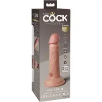 King Cock Elite 8 - dildo med sugkopp och vibrator - 20 cm - natur