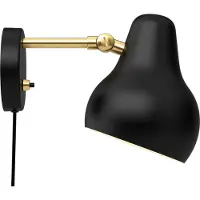 Louis Poulsen Design vägglampa VL38, dimbar, Svart, Vardagsrum / matsal, Aluminium / grå / zink, Design, Vägglampa, vägglampa inomhus