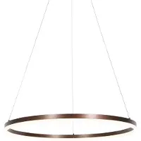 QAZQA Hänglampa i mörkbrons 80 cm inkl LED 3-stegs dimbar - Anello