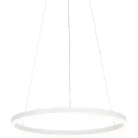 QAZQA Design Hänglampa Vit 60 cm inkl LED 3-stegs dimbar - Anello