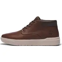 Timberland för män. TB0A5UVN2011 Seneca Bay bruna sneakers i läder med snörning i mitten av kalven (41.5), Hud, Karta, Nyckelband, Casual