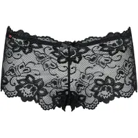 Obsessive Idillia Shorties shorts i svart spets - Svart - L/XL - Svart