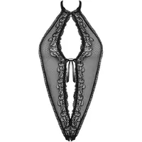 Obsessive - body med halterneck - spets - svart - L/XL